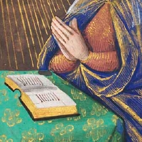 Book of Hours, Bourges, 1490-1510. Free Library of Philadelphia, Manuscript Lewis E 086, ff. 34v-35r