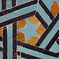 Gebetsnische, aus der Beyhekim Moschee, Fayencemosaik. Konya, 3. Viertel 13. Jh. Pergamonmuseum, Berlin