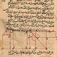 Columbia University Library MS Or 282, Tarjumah-i kitāb-i Taḥrīr-i Uqlīdus-i dar uṣūl-i handasah va ḥisāb. / ترجمه کتاب تحرير اقليدس در اصول هندسه و حساب
Persian translation by Qotb al-Din Chirazi of Nasīr al-Dīn al-Tūsī’s edition of Euclid’s Elements, completed in November/December 1282, date of the copy : beginning of Shaʻbān in 780 A.H. (December 1378 CE)