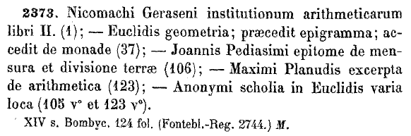 Catalogue Henri Omont. 1888.
