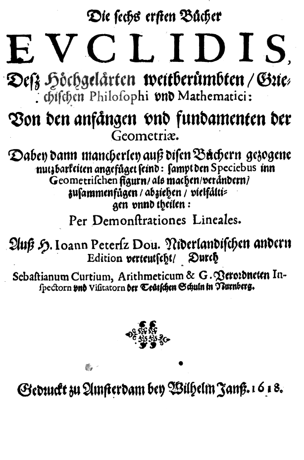 Sebastian Curtius. Amsterdam. Wilhelm Janß, 1618.