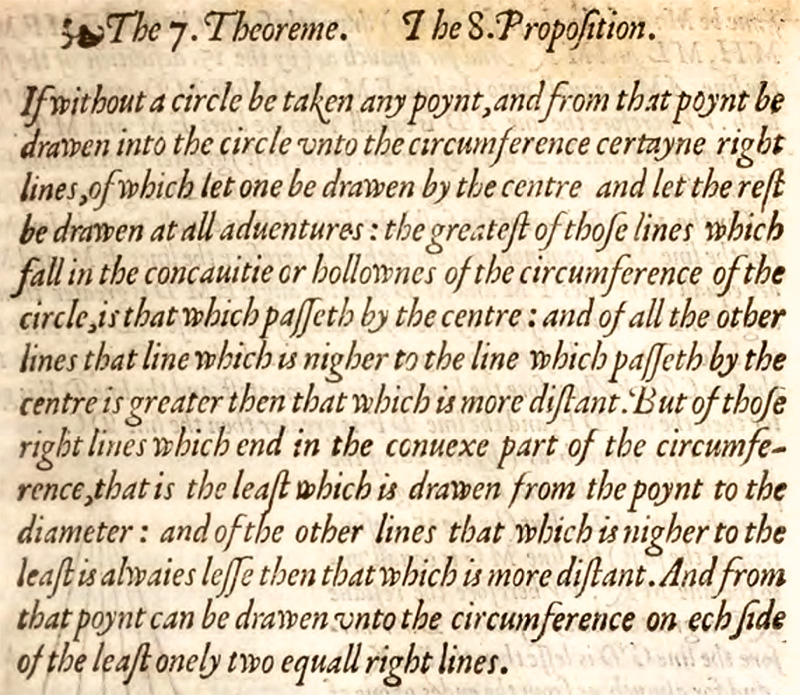 Sir
Henry Billingsley. THE ELEMENTS OF GEOMETRIE of the most auncient
Philosopher EVCLIDE of Megara. Imprinted at London by John Daye. 1570