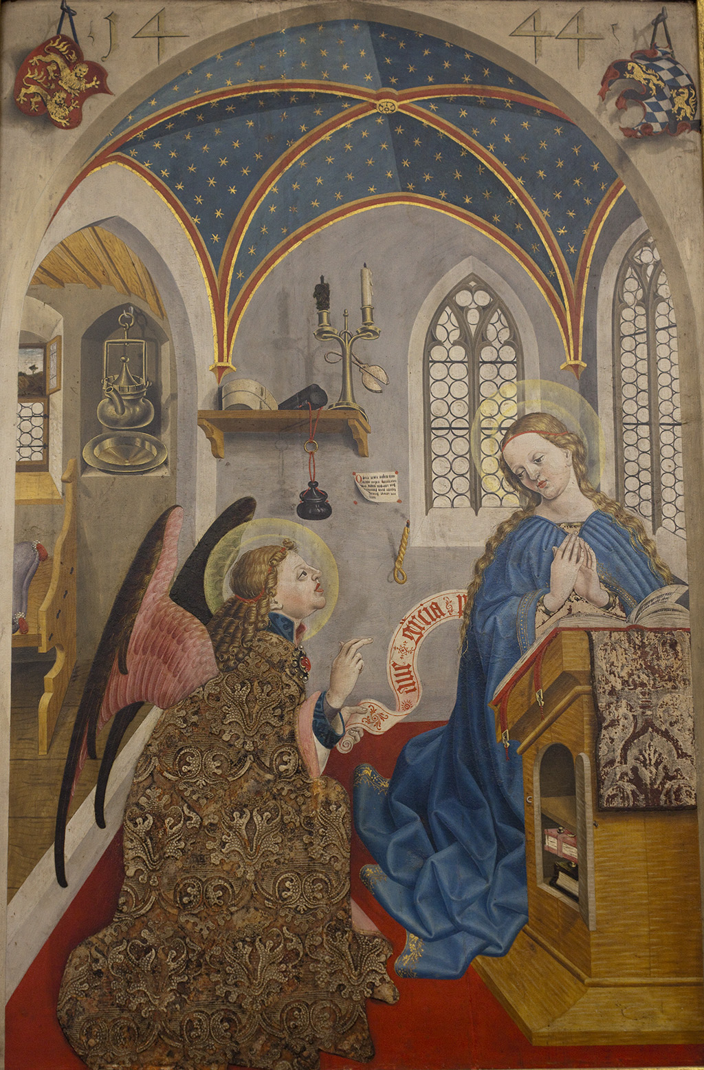 Meister der Pollinger Tafelin, Anbetung der Hll. drei Könige, 1450