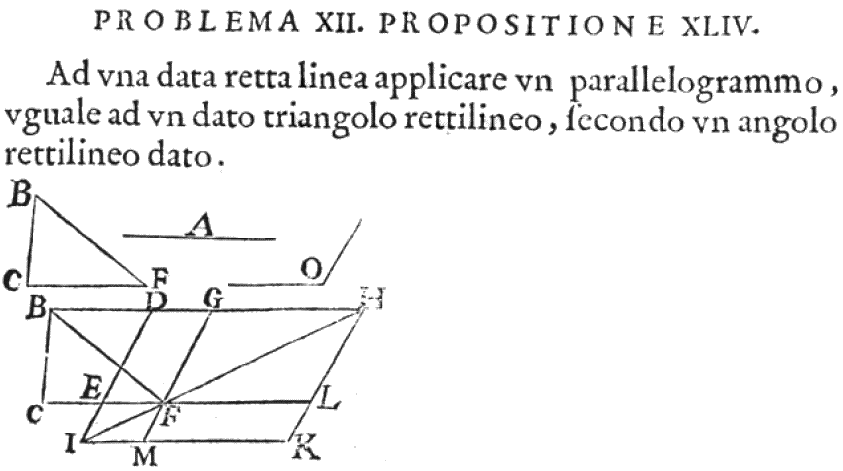 Euclide restituto, overo Gli antichi elementi geometrici ristaurati e facilitati da Vitale Giordano da Bitonto. Roma : Bernabò